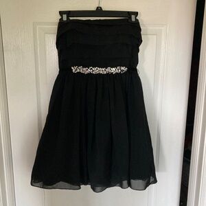 Women’s Black Strapless Jeweled Dress City Studio